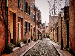 Acorn Street on Beacon Hill, Boston, Massachusetts