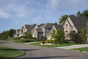 homes along a suburban street